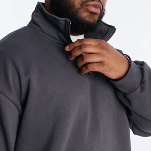 <span class=keywords><strong>Felpa</strong></span> con Zip Personalizzata 100% Cotone Vestibilità Regolare Casual Vintage <span class=keywords><strong>Sportiva</strong></span> Invernale con Stampa Digitale a Lettere Mezza Zip per <span class=keywords><strong>Uomo</strong></span> - Product Image 4