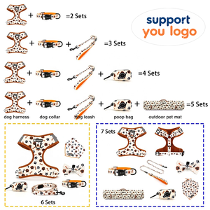 Ensemble de harnais pour <span class=keywords><strong>chien</strong></span> en néoprène, <span class=keywords><strong>laisse</strong></span> <span class=keywords><strong>et</strong></span> collier personnalisés imprimés par sublimation, harnais <span class=keywords><strong>et</strong></span> <span class=keywords><strong>laisse</strong></span> réglables pour animaux de compagnie - Product Image 3