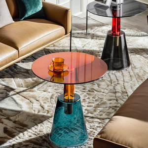 Personalized Kusimi Designer Modern <b>Glass</b> Coffee <b>Table</b> Luxury Red Green Gym Bar Sofa Decoration Furniture <b>Side</b> <b>Table</b> Easy Clean - Product Image 2
