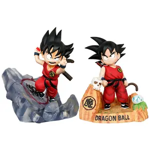 Large size Dragon Balls Z Kid Child Son Goku DT Goku and Fighting Little Goku GK Statue Toy Anime figures