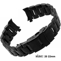 Vente en gros de design Chaîne métallique en acier inoxydable 304L à 3 maillons Bracelet de montre à bout incurvé 18mm 20mm 22mm pour différentes montres