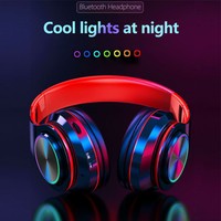 Headphone LED Nirkabel untuk Ruang Kelas, Headset Bluetooth Stereo HiFi Lipat dengan Mikrofon Terintegrasi untuk Smartphone & Tablet