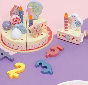 Juego de Accesorios de Cocina de Madera para Niñas, Juguete de Imitación, Regalo de Cumpleaños, Pastel de Juguete - Product Image 1