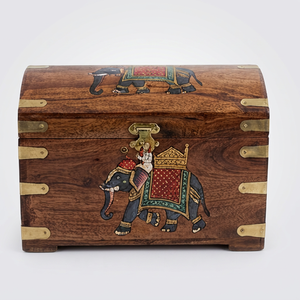 Boîte à mouchoirs en bois faite à la main, motif éléphant, porte-serviettes, boîte décorative de table pour la maison, l'hôtel, la voiture, décoration artisanale - Product Image 1