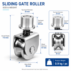 <span class=keywords><strong>Roue</strong></span> pivotante à 360 degrés en acier avec ressort <span class=keywords><strong>pour</strong></span> portails battants, pliants, rotatifs et portes coulissantes - Product Image 4