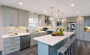 Armadi da <span class=keywords><strong>cucina</strong></span> in stile Shaker <span class=keywords><strong>con</strong></span> Set a isola resistente pittura armadi finiti su misura dimensioni e colori armadi da <span class=keywords><strong>cucina</strong></span> - Product Image 4