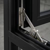 Ventana de Aluminio Impermeable para Fregadero de Cocina, Diseño Abatible con Mosquitera, Vidrio Templado Doble
