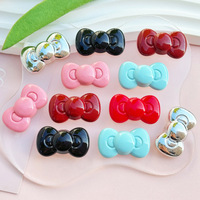 Mini dijes de acrílico con forma de lazo, accesorios de resina de dibujos animados Kawaii para manualidades, pegamento cremoso, fundas para teléfono, pinzas para el pelo, decoración para botellas de agua, de base plana
