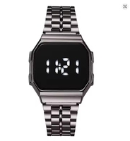 PENJUALAN HEBAT Jam Tangan Olahraga Mewah Emas Perak Pria Wanita LED Digital Retro Tali Baja Jam Elektronik Jam Tangan