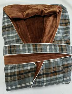 <span class=keywords><strong>Peignoir</strong></span> confortable de <span class=keywords><strong>grande</strong></span> <span class=keywords><strong>taille</strong></span> en microfibre respirante à carreaux, double couche, manches longues, pour <span class=keywords><strong>homme</strong></span> - Product Image 4