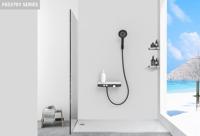 Ensemble de douche à robinet thermique mural avec pommeau de douche pluie