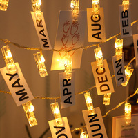 Lampe murale LED transparente à clipser, alimentée par piles, pour photos, billets, cartes, décoration de chambre et de maison, idéale pour les anniversaires