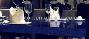 אבן בוטון ממחזר שולחן חול לבן אבן העליון לוח מדולב לוחות כחול קוורץ - Product Image 6