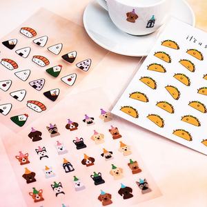 Feuilles d'autocollants transparents découpés à la forme, personnalisés, imperméables, mignons, en <span class=keywords><strong>vinyle</strong></span>, avec logo, autocollants adhésifs - Product Image 2