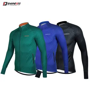 Darevie Outdoor Thermal Long Sleeves Cycling Jersey for Men Fleece Bicycle Jacket Cycling Uniform Bike Jersey Customize Unisex