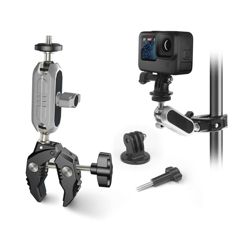 HONGDAK Handlebar Arm Mount With Phone Clamp & Mount Adapter & Long Screw Sports Camera Holder Accessories