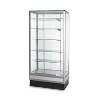 Vitrinas de Exhibición de Cristal con Marco de Aluminio, Luz y Cerradura