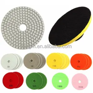 7Pcs 100mm Dry Wet Diamond Polishing Pads Plus 1Pc Plastic Backer For Marble Granite