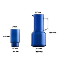 Carafe à eau en verre coloré style nordique, 350ml-1600ml, résistante aux hautes températures, pour la maison