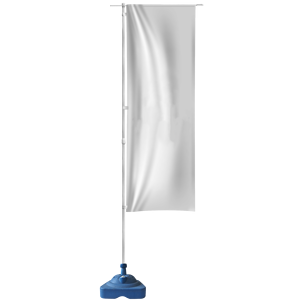 Bandera Colgante de Poliéster para Actividades Promocionales - Artículo de Regalo Novedoso con Base Azul - Product Image 3