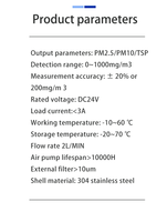 Sensor de Concentración de Polvo Fijo FY-FP8100 con Protocolo Modbus para Integración de Sistemas