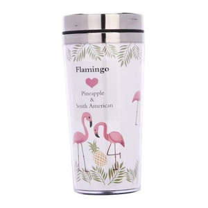 Thép không gỉ Tumblers bên trong như nhựa bên ngoài DIY chèn giấy chai nước du lịch Mugs với nắp - Product Image 5