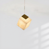 Lampe suspendue LED en marbre naturel pour salon, ligne Alabaster, petite taille