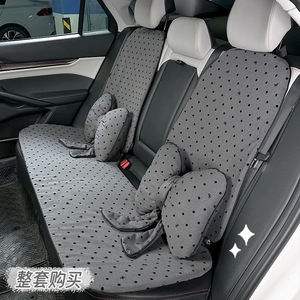 Coussin de siège de voiture à pois avec nœud, en tissu maillé, doux, universel, tapis rafraîchissant d'été pour une utilisation quatre saisons - Product Image 1