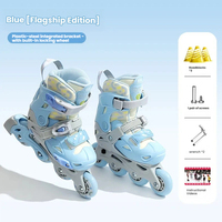 Patins à roulettes pour enfants débutants, roues lumineuses, pour filles et garçons, ensemble complet, monobloc, roues en PU, tissu en maille
