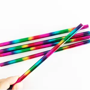 Beyaz ahşap lazer gökkuşağı kalem renk değiştiren kalem nokta renkli çok renkli kalemlik