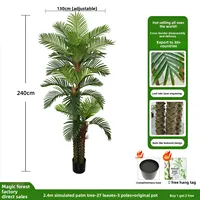 Grand palmier tropical artificiel à 3 tiges, écorce texturée, démontable, écologique, imperméable, en plastique durable, en pot, pour mariage