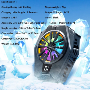 จอแสดงผลดิจิตอลแบบพกพา<span class=keywords><strong>พัดลม</strong></span><span class=keywords><strong>ไร้</strong></span><span class=keywords><strong>สาย</strong></span><span class=keywords><strong>พัดลม</strong></span>ระบายความร้อนสำหรับเล่นเกมตัวลดความร้อนแบบถือง่าย - Product Image 2