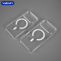 VAWI C012 Coque magnétique transparente en PC de haute qualité, antichoc, pour iPhone 12 13 14 15 16 17 Pro Max – Vente en gros