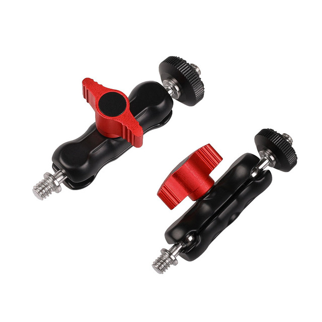 Super Clamp Camera Clamp Mount Monitor 360° Ballhead Magic Arm Double Ball Head Adapter for DSLR Camera/LED Lights/Phone