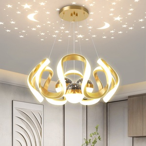 โคมไฟระย้า LED 140W พร้อมรีโมทคอนโทรล ปรับความสว่างได้ 3 สี โคมไฟเพดานสำหรับห้องรับประทานอาหารและห้องครั<span class=keywords><strong>ว</strong></span> - Product Image 3