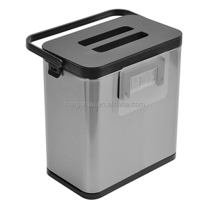 Thùng Đựng Chất Thải Thực Phẩm Nhà Bếp Hình Chữ Nhật Bằng Thép Không Gỉ Gắn Tường 3L Có Nắp Và Tay Cầm Cũng Như Thùng Bên Trong - Product Image 5