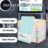 Agenda Diaria A5 2027, Calendario Anual en Inglés, Planificador de Eficiencia, Cuaderno Personalizable con Logotipo, Regalo, Papel Térmico, Tapa Dura