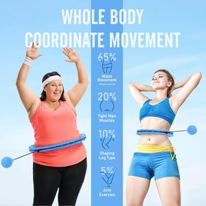 Aro de Ejercicio Inteligente con Peso Ajustable para Adultos, Pérdida de Peso, <span class=keywords><strong>Fitness</strong></span> Infinito, 24 Eslabones Desmontables, Portátil, para Mujeres, ABS - Product Image 5