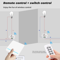Module intelligent sans fil QIACHIP Mini, interrupteur à bouton poussoir, lumière, 433 MHz, télécommande électrique pour la maison, panneau mural marche/arrêt, 220 V 10 A, LED