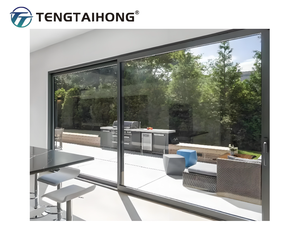 Tùy chỉnh kính cửa trượt cách âm đôi kính nhôm khung trượt Patio cửa trượt cửa sổ cửa để bán - Product Image 1