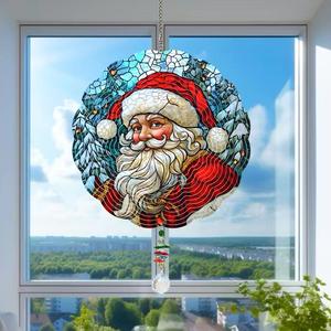 Carillon éolien de Noël 3D rotatif en acier inoxydable, résistant aux intempéries, décoratif, de luxe et coloré pour jardin - Product Image 2