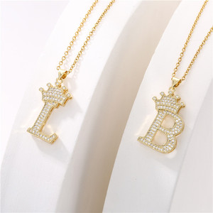 Popolare <span class=keywords><strong>Collana</strong></span> con Ciondolo <span class=keywords><strong>Lettera</strong></span> Iniziale in Ottone Placcato Oro 18K con Zirconi Cubici, 26 Lettere dell'Alfabeto Inglese - Product Image 5