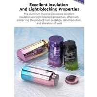 Conteneur d'emballage cylindrique en aluminium de luxe avec bouchon à vis, imprimé avec logo personnalisé, pour médicaments liquides et infusions, capacité 100 ml/300 ml
