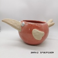 Maison jardin décoration en céramique animal oiseau mignon dessin animé pot de fleur pour enfants chambre salle à manger hôtel