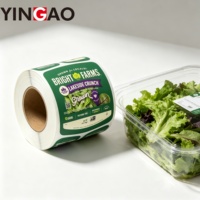 Étiquette personnalisée en rouleau pour emballage de légumes biologiques, étiquette pour boîte de salade fraîche, produits cultivés en serre sans pesticides, adhésif
