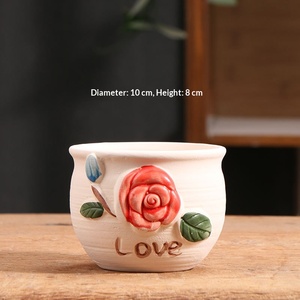 <span class=keywords><strong>Pot</strong></span> à plantes succulentes <span class=keywords><strong>en</strong></span> céramique non vernie, peint à la main, respirant et robuste, <span class=keywords><strong>prix</strong></span> spécial, pour la maison et le balcon, <span class=keywords><strong>petit</strong></span> format, style rustique - Product Image 6