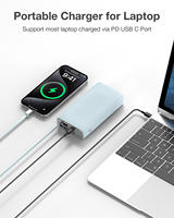 Power Bank Portabel Kapasitas Tinggi 20000mAh Pengisian Daya Laptop 35W PD Pengisian Cepat Kabel USB-C Retractable Terintegrasi LCD Tersembunyi