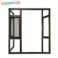 Fenêtre à battant thermique moderne de marque supérieure, résistante aux ouragans, avec cadre en aluminium et verre triple isolation, best-seller, sécurisée pour villa