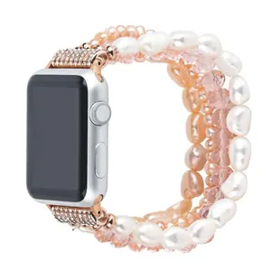 P701-B bling elastic stretch pearl bangle jewelry braccialetti con diamanti con strass i watch 22mm watch strap
