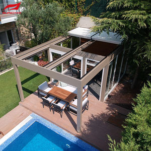 Protection contre les intempéries Pergola Motorisée Rétractable <span class=keywords><strong>Louvre</strong></span> Aluminium Étanche Bioclimatique Jardin Extérieur Gazebo Pergola - Product Image 6